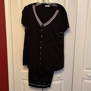 Pajama set 2-piece black & pink